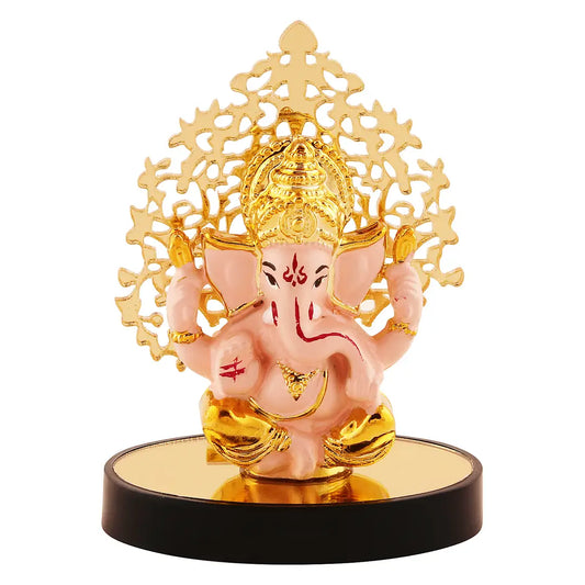 Lord Ganesha Idol  For Car Dashboard With Beautiful Stand, Hindu Figurine Show Peace Murti Idol Statue For Office Or Home