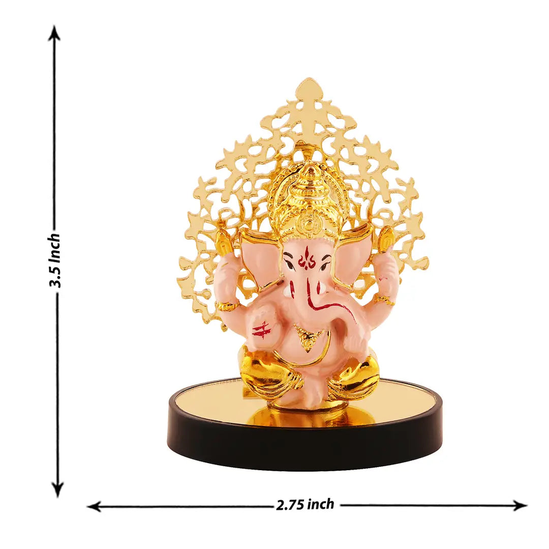 Lord Ganesha Idol  For Car Dashboard With Beautiful Stand, Hindu Figurine Show Peace Murti Idol Statue For Office Or Home